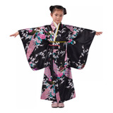 Children Girls Clothes Kimono Robe Japanese Costume Long