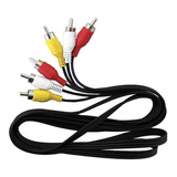 2 Cables Audio Stereo + Video Conector Rca Longitud 1.8 Mt
