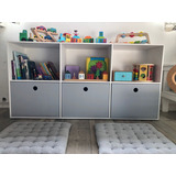 Mueble Infantil Modular Repisa Con 3 Cajones Dobles De Apoyo