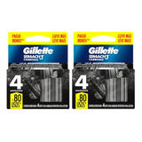 Kit 8 Unidades Cartucho Gillette March3 Carbono 