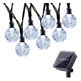 Guirnaldas Luces Exterior Solar, Con 50 Led Bola Cristal