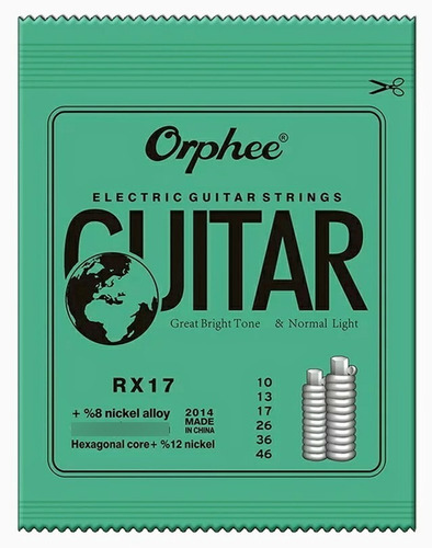 Pak Cuerdas Guitarra Electrica Orphee 10-46 Y 10 Puas 