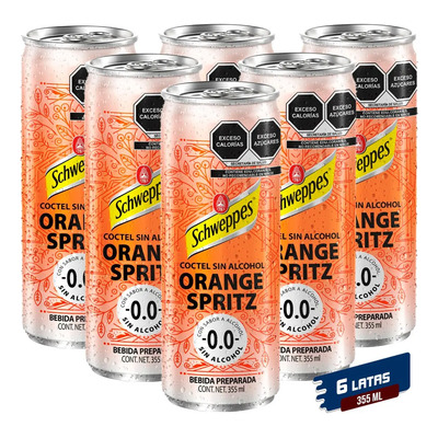 Coctel Sin Alcohol Schweppes Orange Spritz 355 Ml - 6 Pack | MercadoLibre