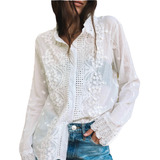 Camisa Importada Bordada Broderie Blusa Romántica Premium