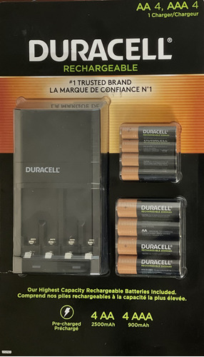 Duracell Cargador Con Cuatro Pilas Aa Y Cuatro Aaa Recargabl