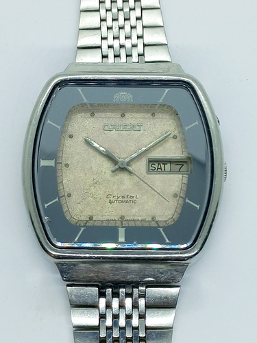 Reloj Orient Crystal Automático Años 70's Doble Fechador 