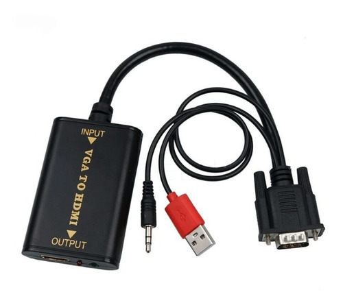 Cable Convertidor Vga A Hdmi 1080p Con Audio