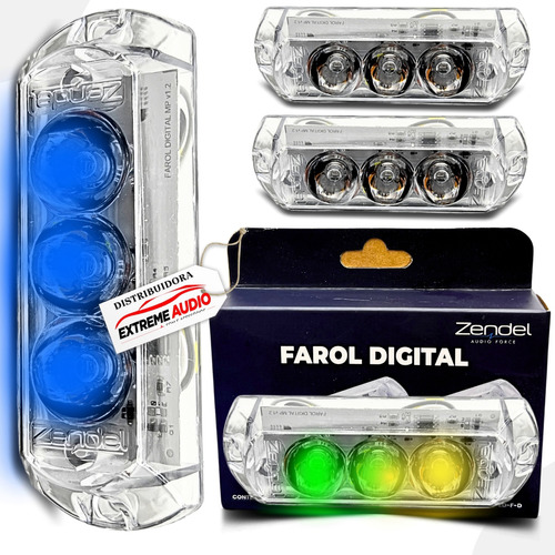 Kit Strobo Digital Led Efeitos Som Automotivo 4 Faróis