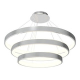 Colgante Lampara Doble Altura Aro Triple Led Saturno Gsg