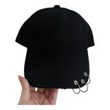 Gorro Con Visera Urbano Negro Liso Con Aros Aesthetic Kpoper