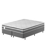 Cama Box Colchão Queen Molas Ensacadas Up 1,58m Cinza/branco