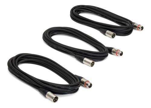 Pack De 3 Cables Para Micrófono Samson Mc18 Xlr