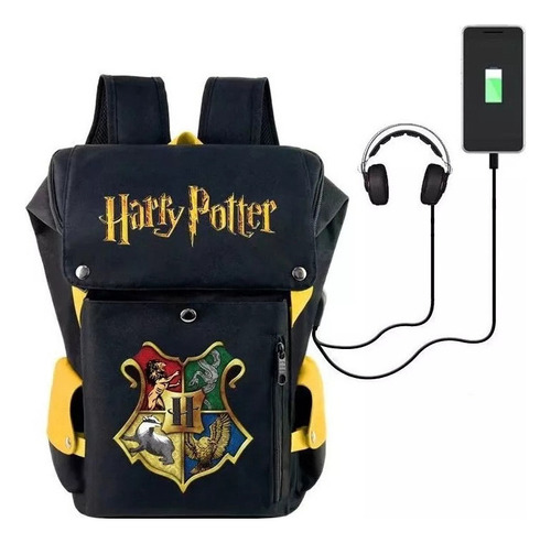 Mochila Harry Potter Con Conector De Audífonos, Puerto Usb