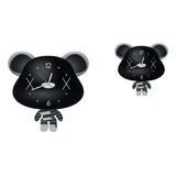 Reloj De Pared Grande Bearbrick/ Oso Violento Negro