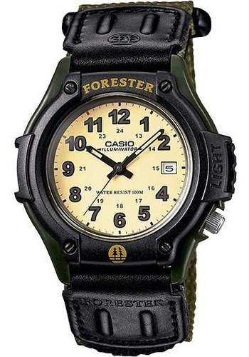 Reloj Casio Forester Modelo Ft-500 Color De La Correa Verde Oscuro Color Del Bisel Verde Oscuro Color Del Fondo Blanco