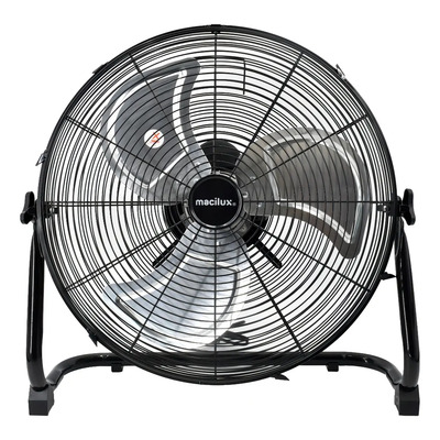 Ventilador Piso Macilux 20'' Negro Aspas Metálicas Plateadas 3 Velocidades | Meses sin interés