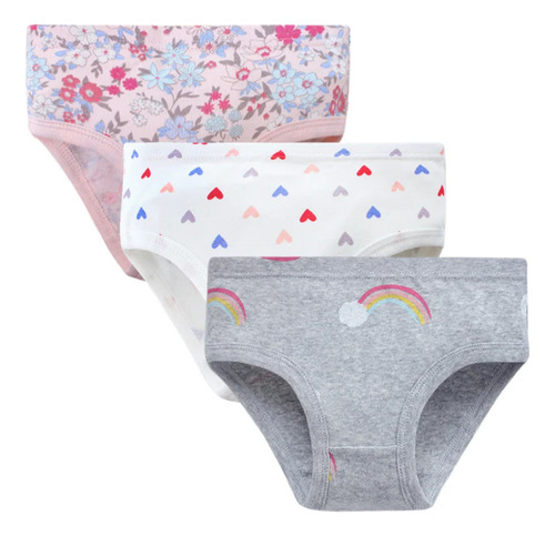 Calzones Boxers De Niña Set De 3 Unidades Algodón Niñas