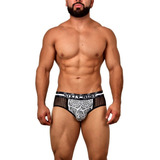 Trusa Brief Hombre Sixty Nine Trasparencia Y Garigol Blanco