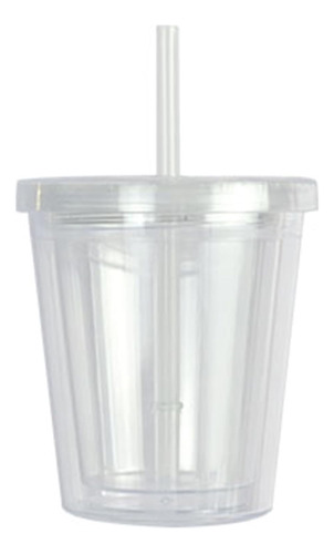 Vaso Reutilizable De Doble Pared Con Aislamiento Transparent