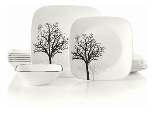 Corelle Vajilla, Sombras De Madera, 18 Piezas