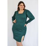 Vestido De Gamuza Roman Fashion /tallas Extras, 4304, (verde