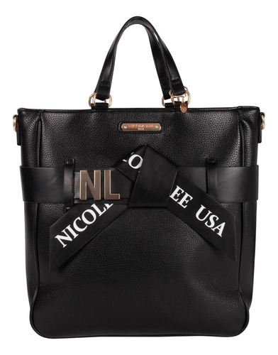 Bolsa Shopper Nicole Lee Zuri Con Logo Impreso Fw23 Color Negro