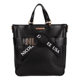 Bolsa Shopper Nicole Lee Zuri Con Logo Impreso Fw23 Color Negro