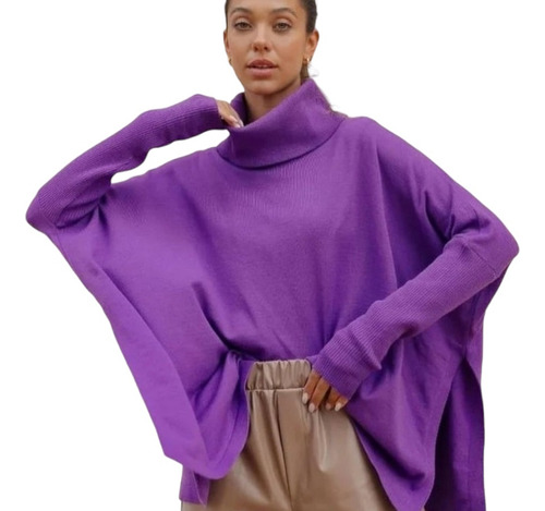 Poleron Mujer De Bremer Ancho Oversize Poncho 