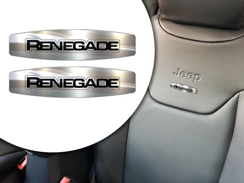 Emblema Banco De Carro Jeep Renegade Aço Inox -assento Carro