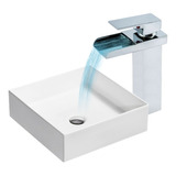 Llave Monomando Corto Para Lavabo Luxus 10421 De Cascada