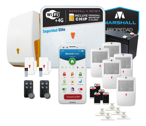 Alarma Marshall 4 Gprs Chip 4g Wifi Inalambrica Kit