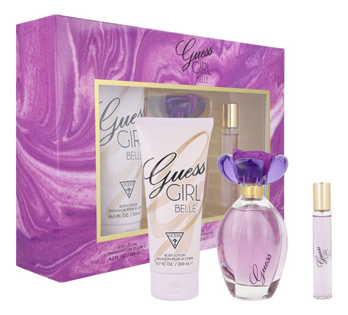 Set Perfume Dama Marca Guess Girl Belle 3 Pz Original 