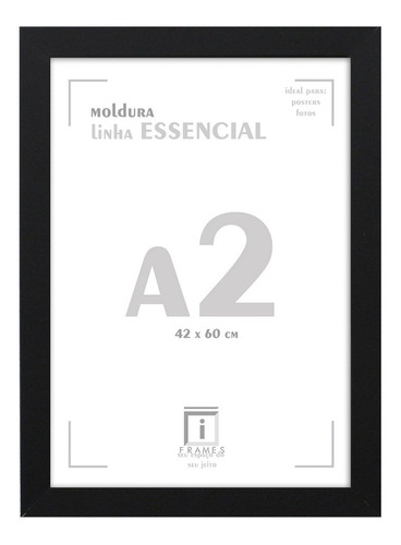 Moldura Quadro A2 42x60 Imagens Poster C/ Acetato