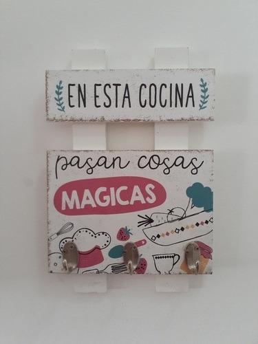 Organizador Porta Llaves Repasador De Cocina Madera 30x24cm