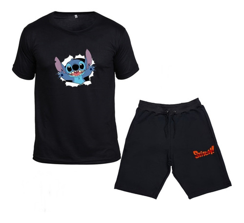 Conjunto Short Moletom E Blusa Lilo E Stitch Infantil Adulto