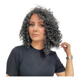 Peruca Cacheada Afro P Senhora Grisalho Natural Premium Hair