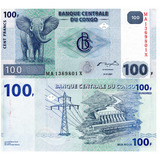 Billete Del Congo 100 Francos Nvo Sin Circular 2013 Elefante