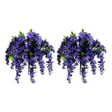 Flores Colgantes Artificiales De Glicina En Cestas Para Deco