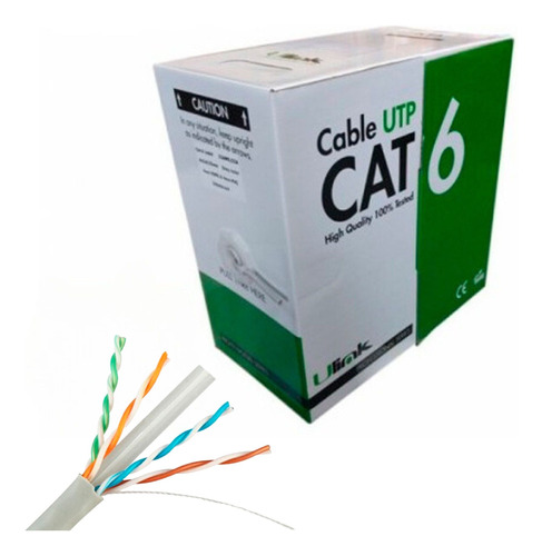 Cable De Red Utp Cat6 Caja De 305mts 100% Cobre / Premium