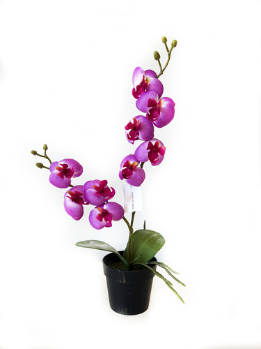 Orquidea En Maceta-flores Artificiales.-plantas Artificiales