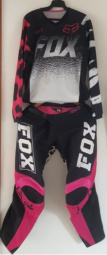 Traje Para Motocross De Mujer Fox 180 Leed Rosa