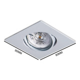 Spot De Embutir Dicroica Cuadrado Aluminio Inyectado Movil Color Blanco