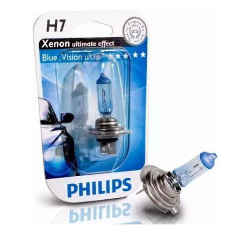 Lampara Philips 12972 H7 Blue Vision 4000k Efect Xenon