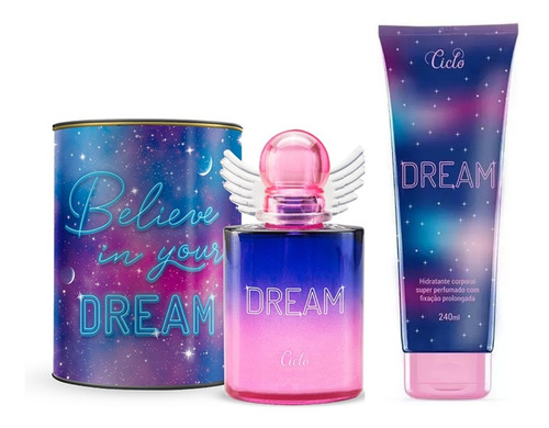 Kit Dream Deo Colônia Lata 100ml E Hidratante 240ml Ciclo Cosméticos