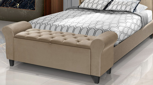 Recamier Báu P/ Cama Casal 138cm Estofada,.