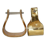 Estribos De Equitación - Hilason Horse Western Saddle Brass 