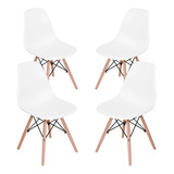 Set De 4 Sillas Eames Modernas Minimalistas Casa - Oficina Estructura De La Silla Blanca