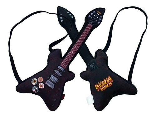 Almofada 3d Guitarra Eddie Munson | Stranger Things Netflix Cor Preto