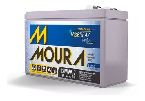 Bateria Nobreak Selada Agm Moura 7ah 12v Lanterna Envio 24h