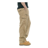 Pantalones Casuales Sueltos Con Múltiples Bolsillos Hombre